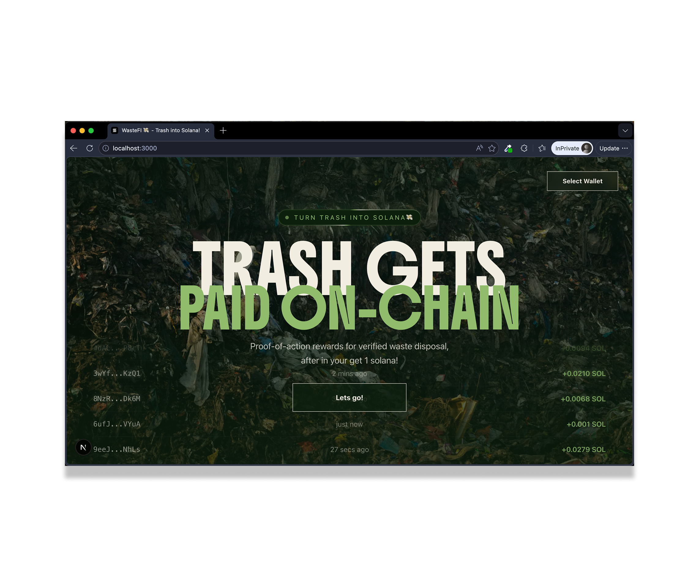 WasteFI - clean and get 1 solana preview